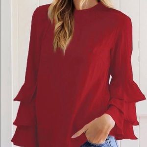 Smooth style blouse red or pink size fit M to L